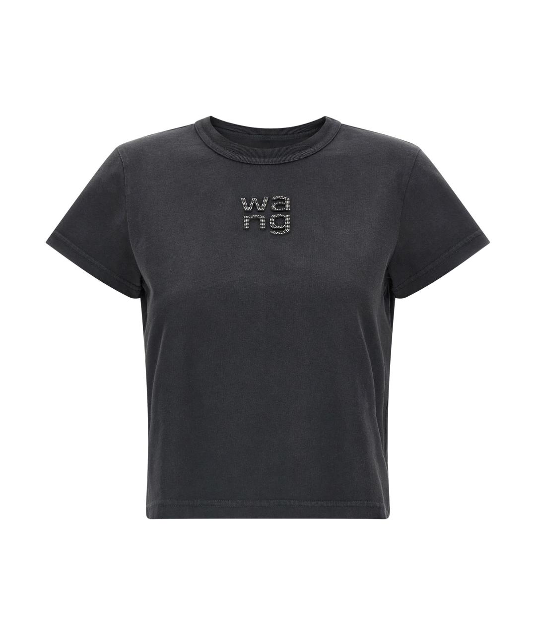 T BY ALEXANDER WANG Черная хлопковая футболка, фото 1