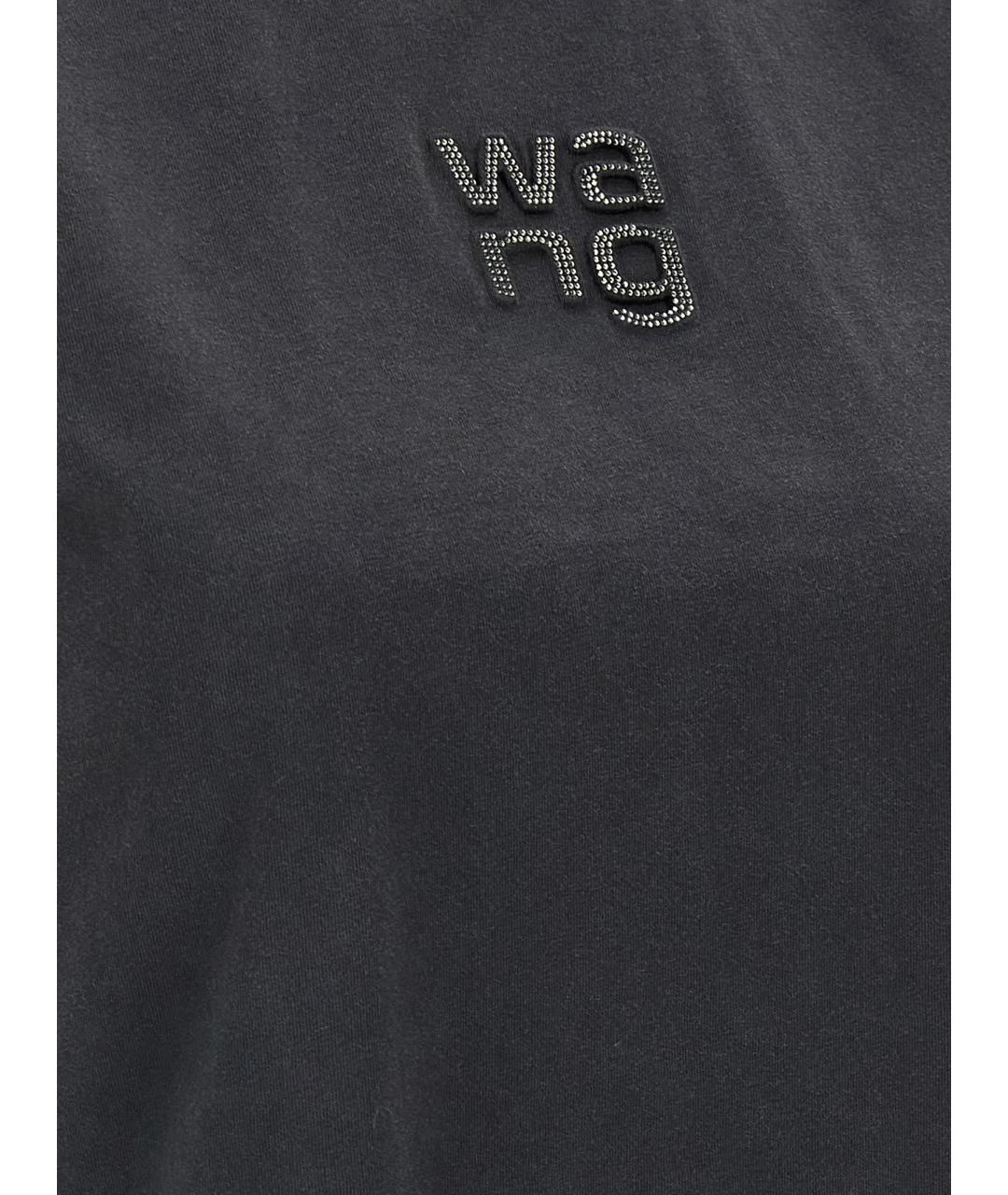 T BY ALEXANDER WANG Черная хлопковая футболка, фото 4