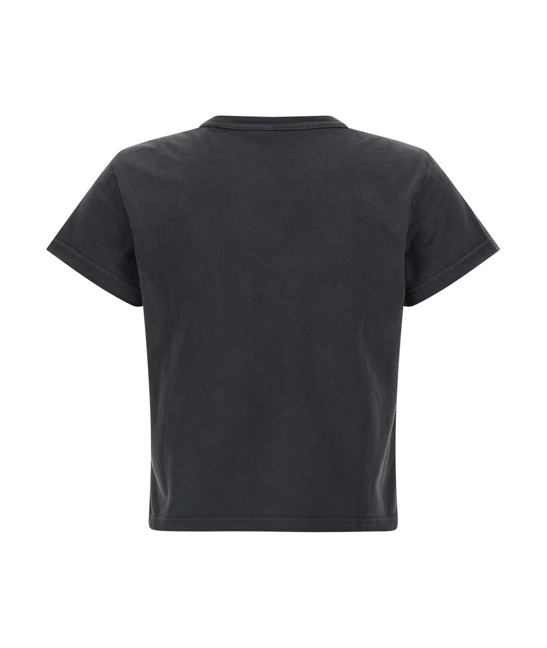 T BY ALEXANDER WANG Черная хлопковая футболка, фото 2