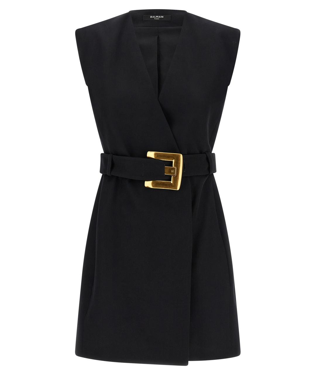 BALMAIN Черное шерстяное коктейльное платье, фото 1