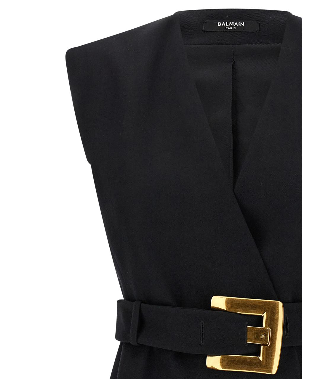 BALMAIN Черное шерстяное коктейльное платье, фото 3