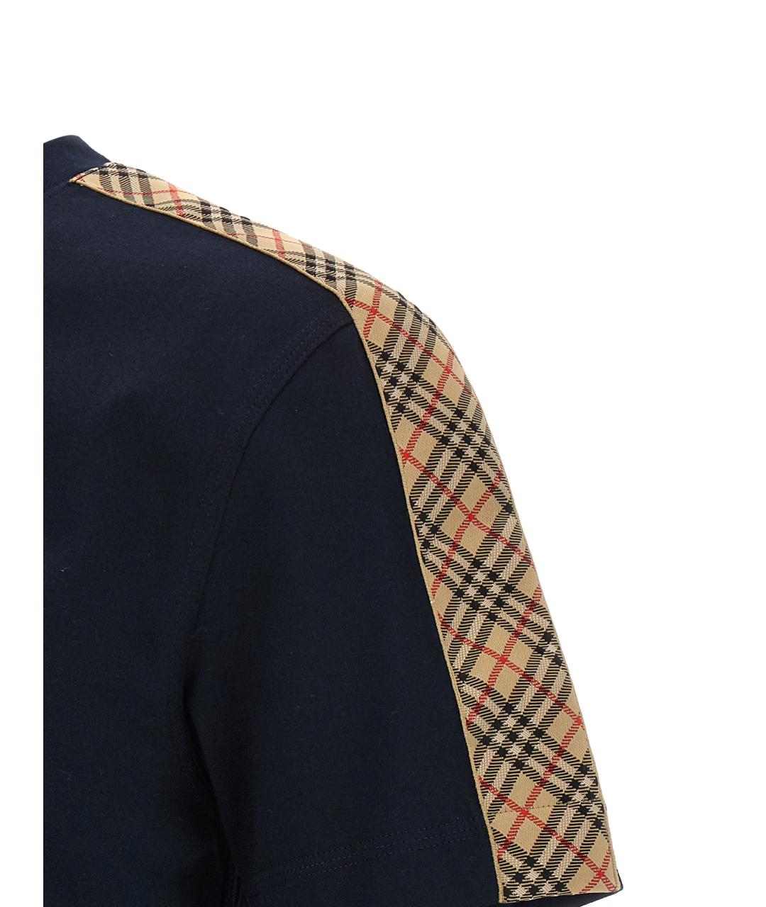 BURBERRY Синяя хлопковая футболка, фото 4