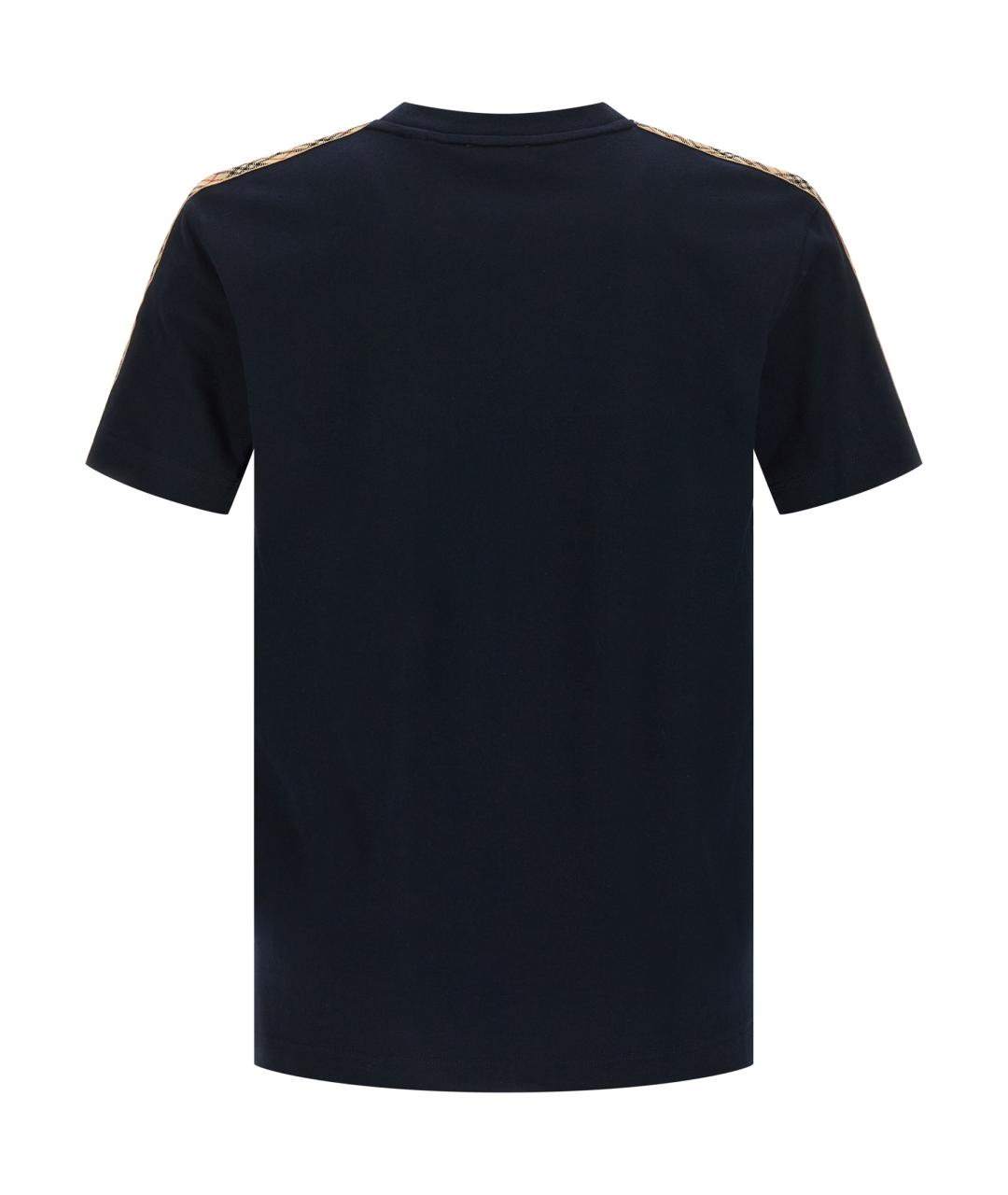 BURBERRY Синяя хлопковая футболка, фото 2