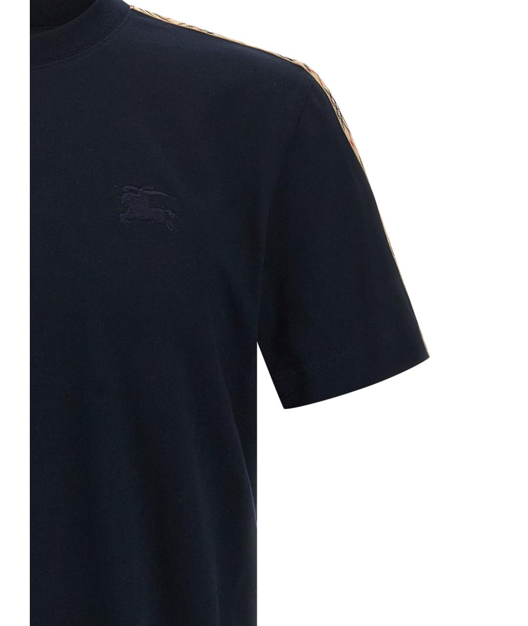 BURBERRY Синяя хлопковая футболка, фото 3