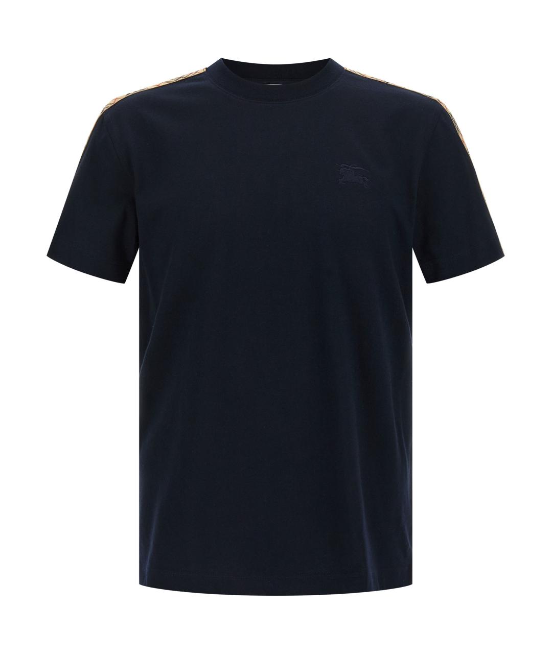 BURBERRY Синяя хлопковая футболка, фото 1