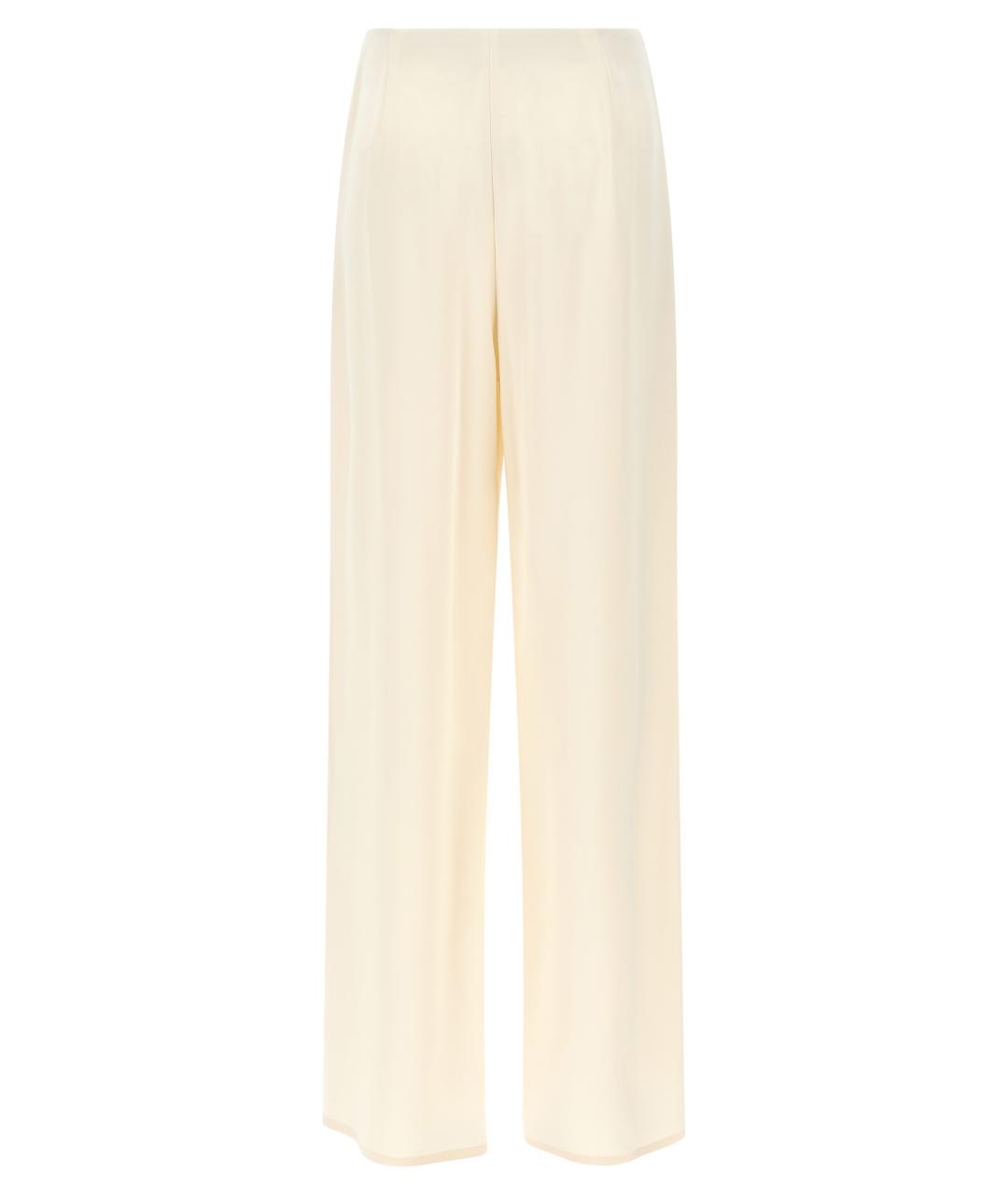 MAX MARA Бежевые шелковые прямые брюки, фото 2