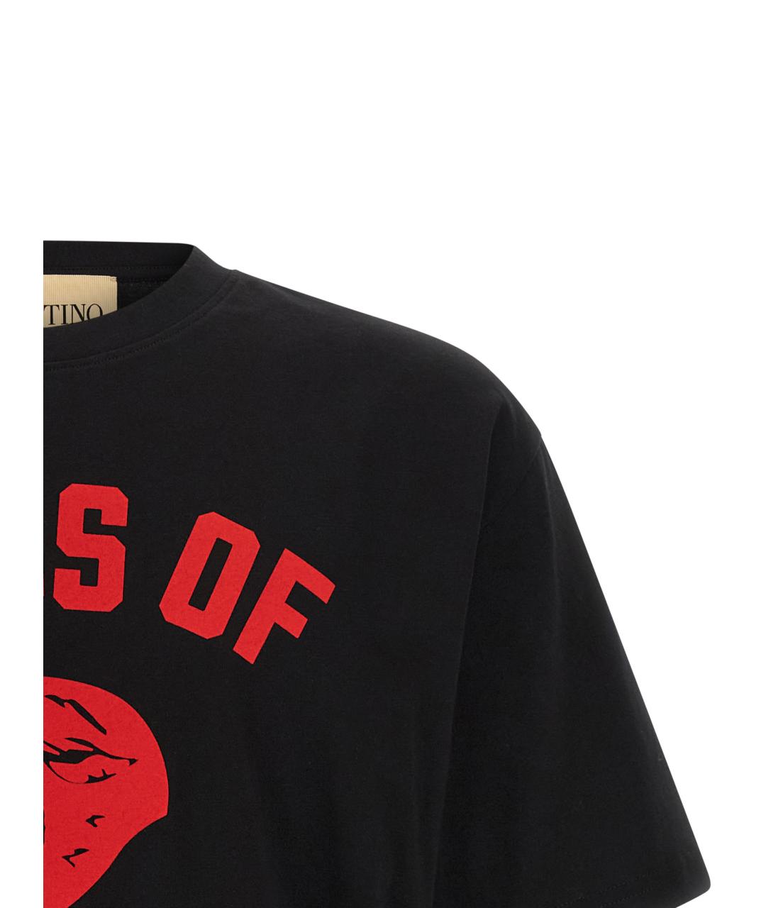 VALENTINO Черная хлопковая футболка, фото 3