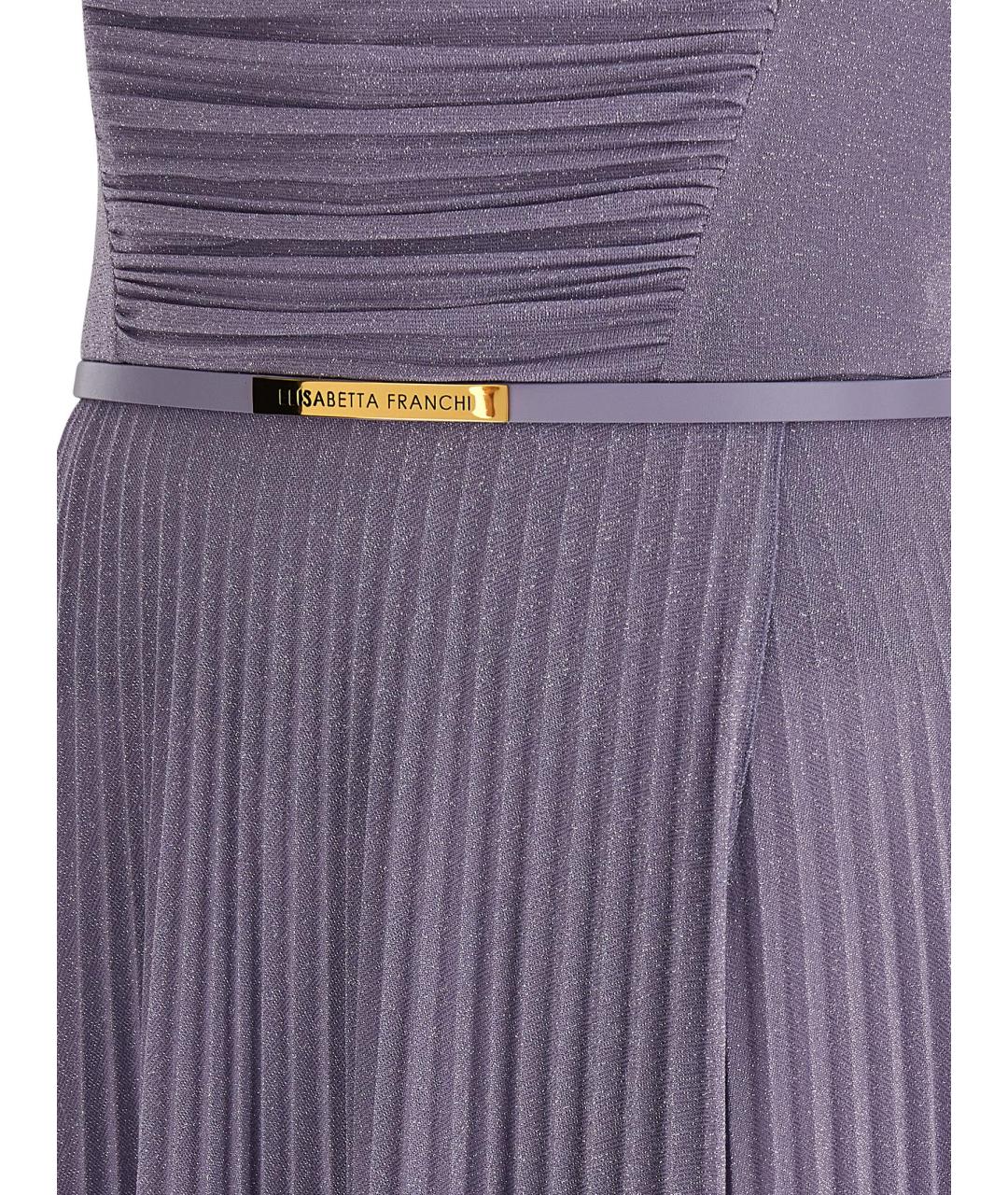 ELISABETTA FRANCHI Фиолетовое вискозное вечернее платье, фото 5