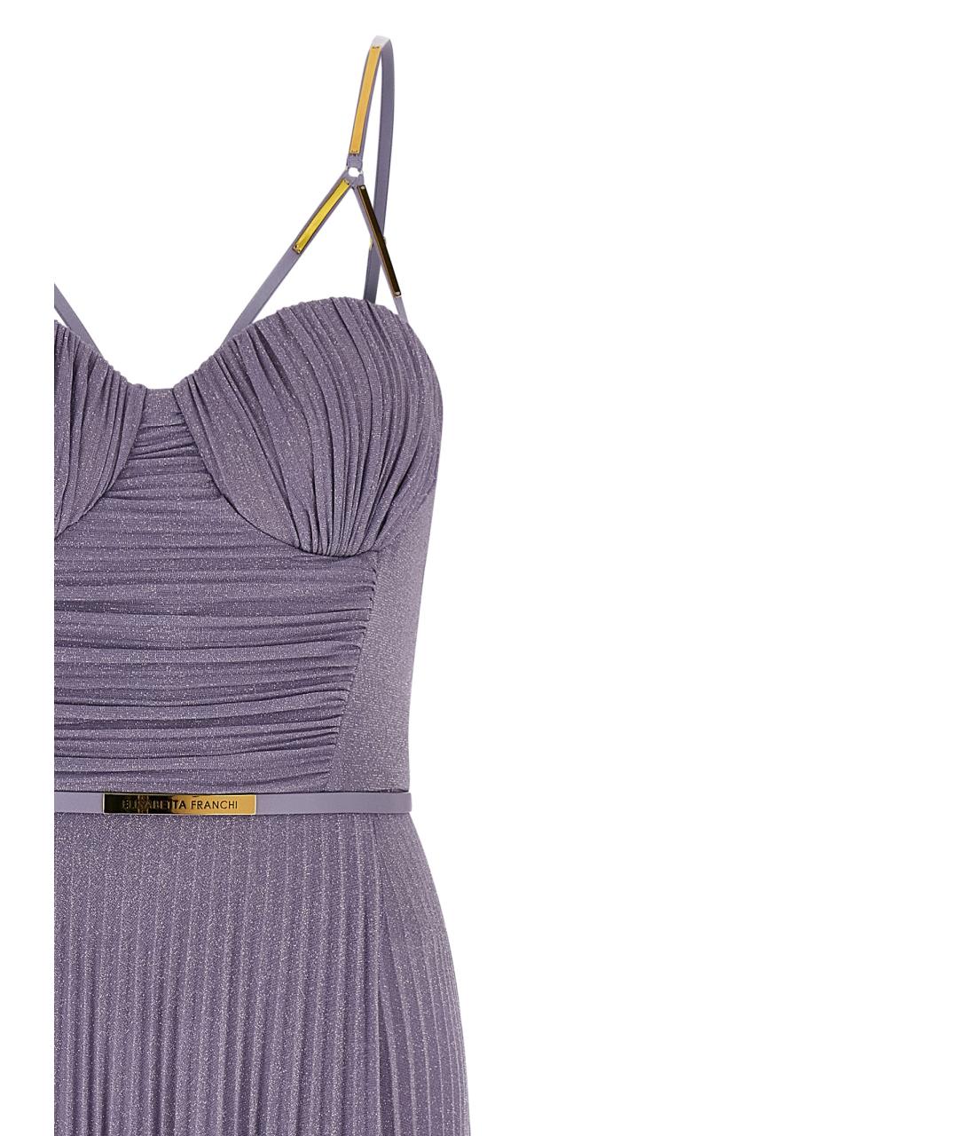 ELISABETTA FRANCHI Фиолетовое вискозное вечернее платье, фото 3
