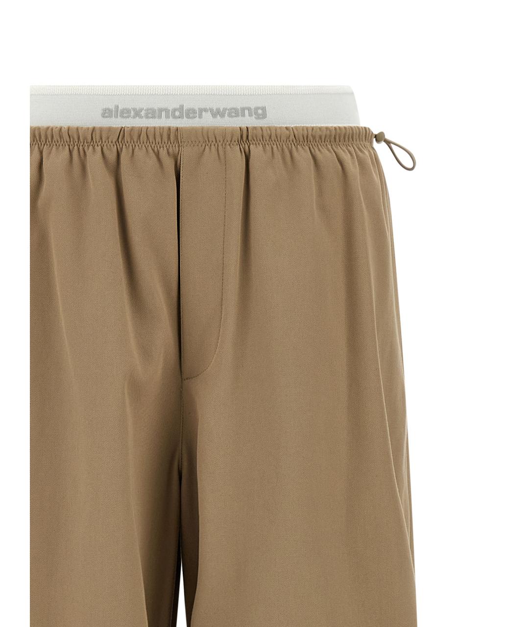 ALEXANDER WANG Бежевые хлопковые прямые брюки, фото 3