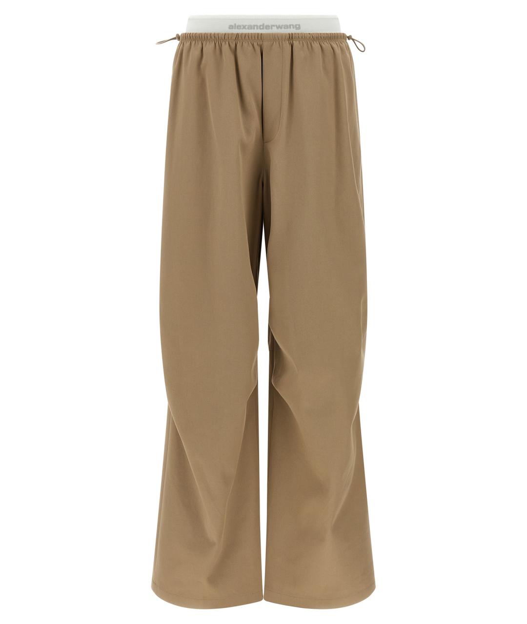 ALEXANDER WANG Бежевые хлопковые прямые брюки, фото 1
