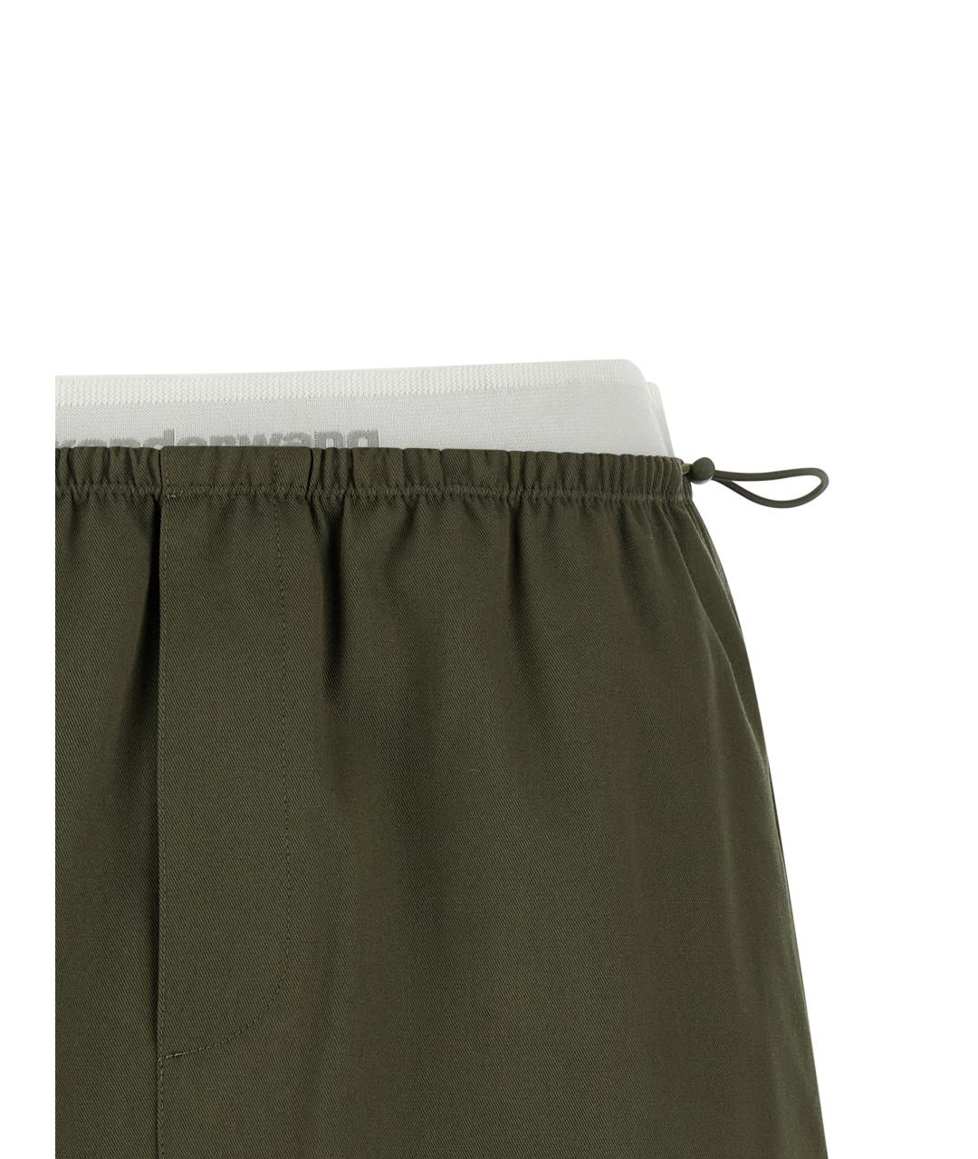 ALEXANDER WANG Зеленая хлопковая юбка мини, фото 3