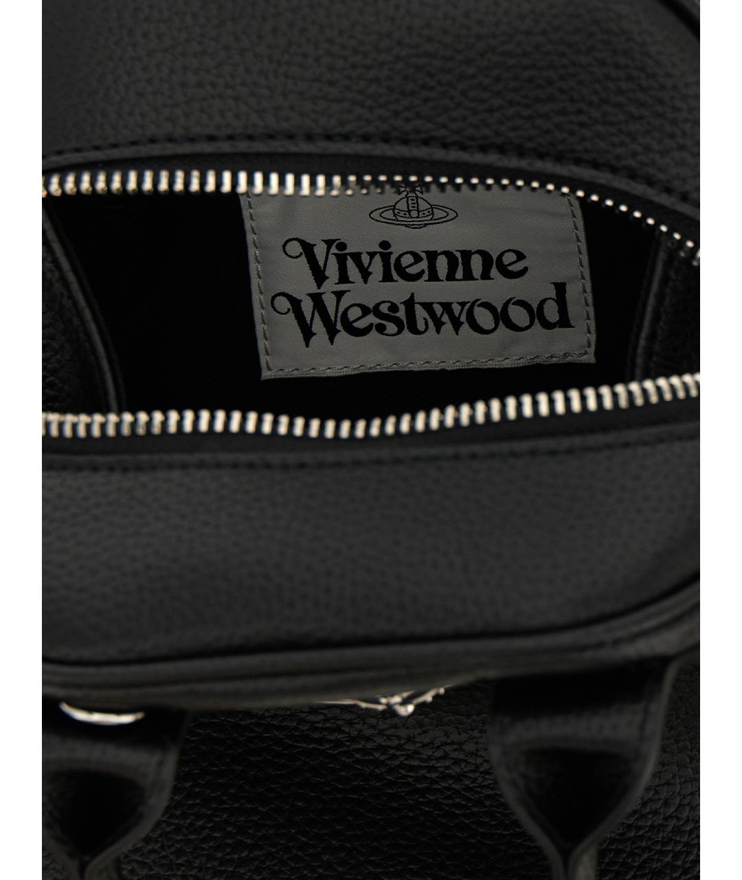 VIVIENNE WESTWOOD Черная сумка тоут из искусственной кожи, фото 4