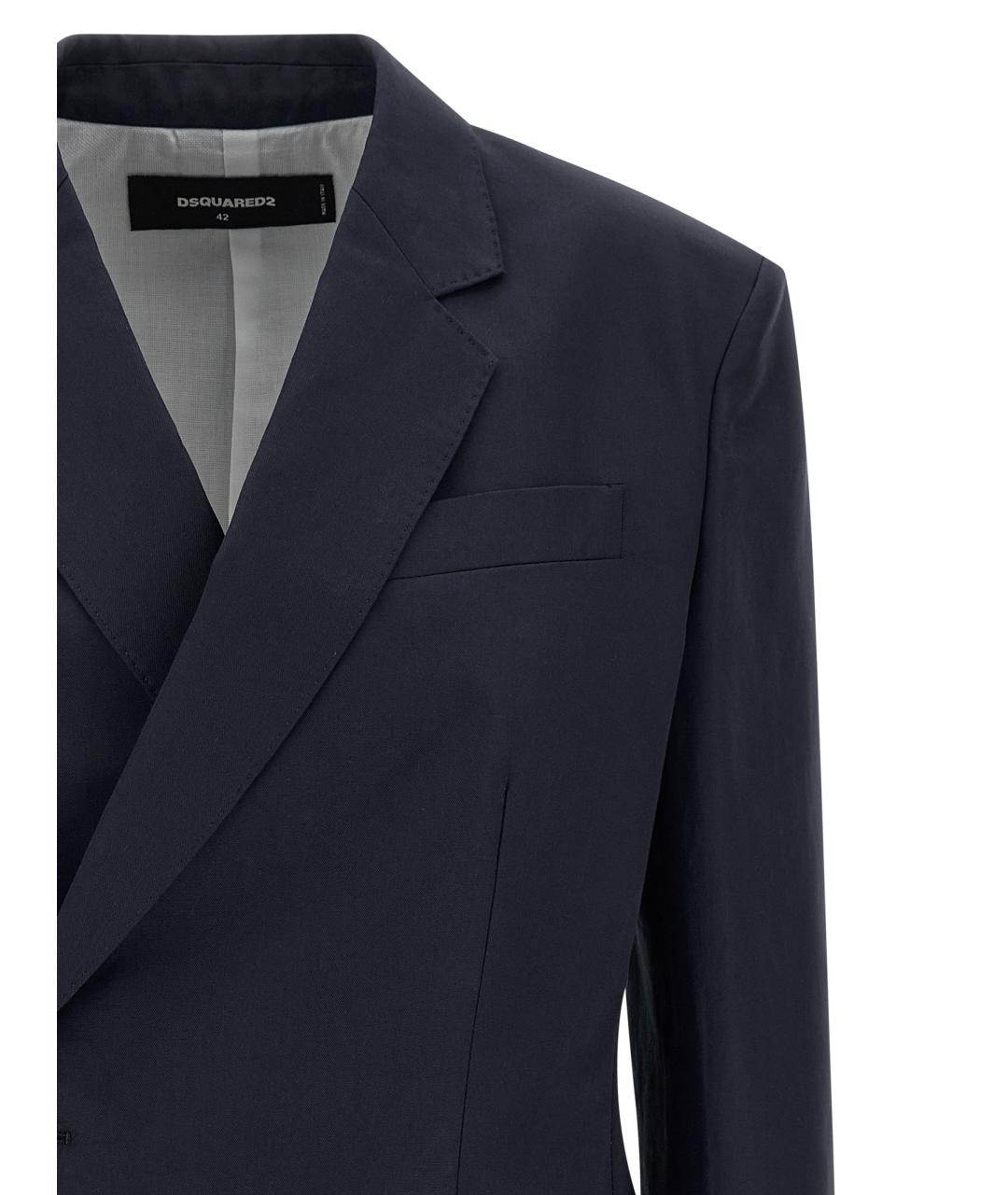 DSQUARED2 Темно-синий хлопковый жакет/пиджак, фото 3