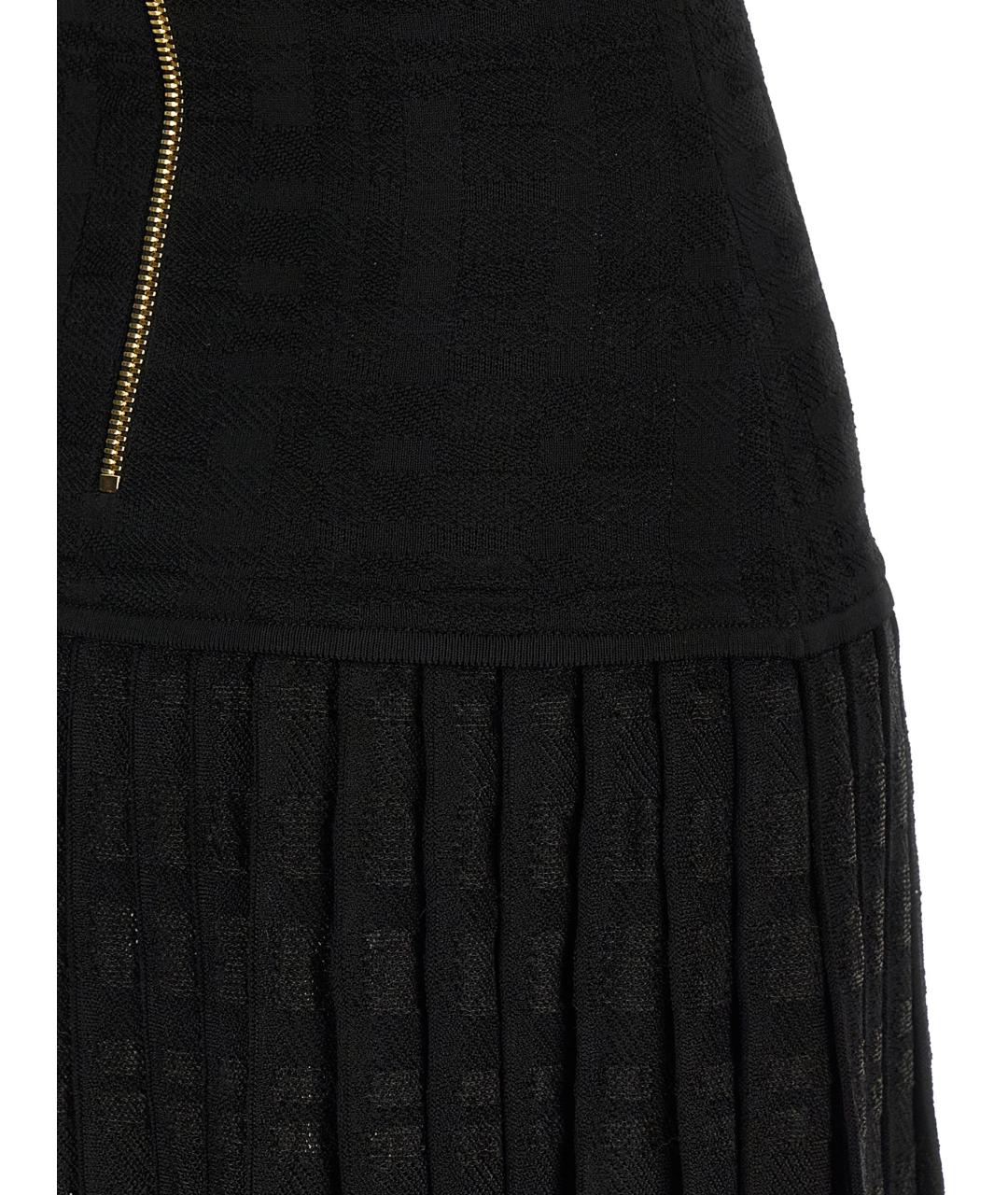 BALMAIN Черное вискозное коктейльное платье, фото 4