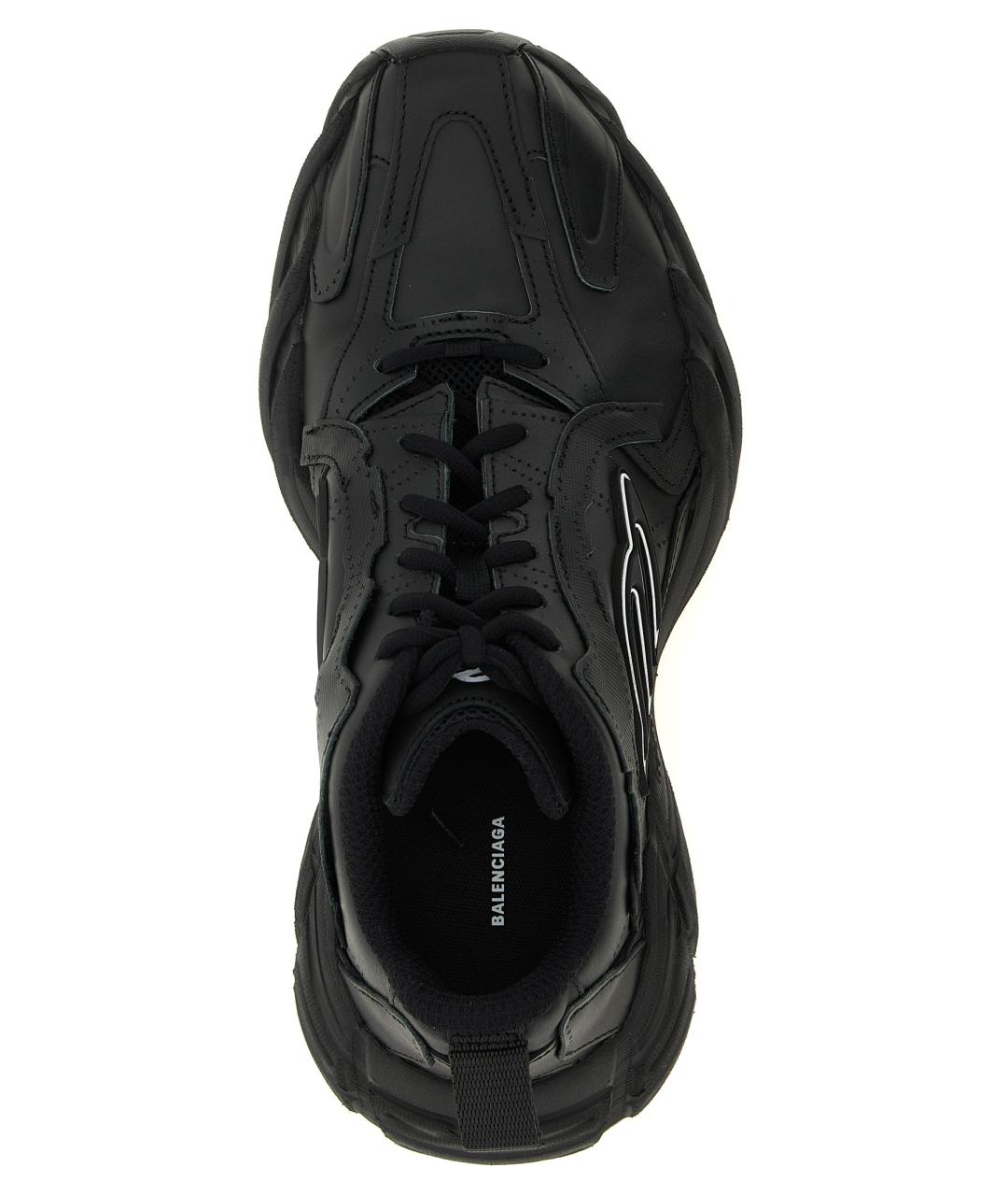 BALENCIAGA Черные кожаные кроссовки, фото 4