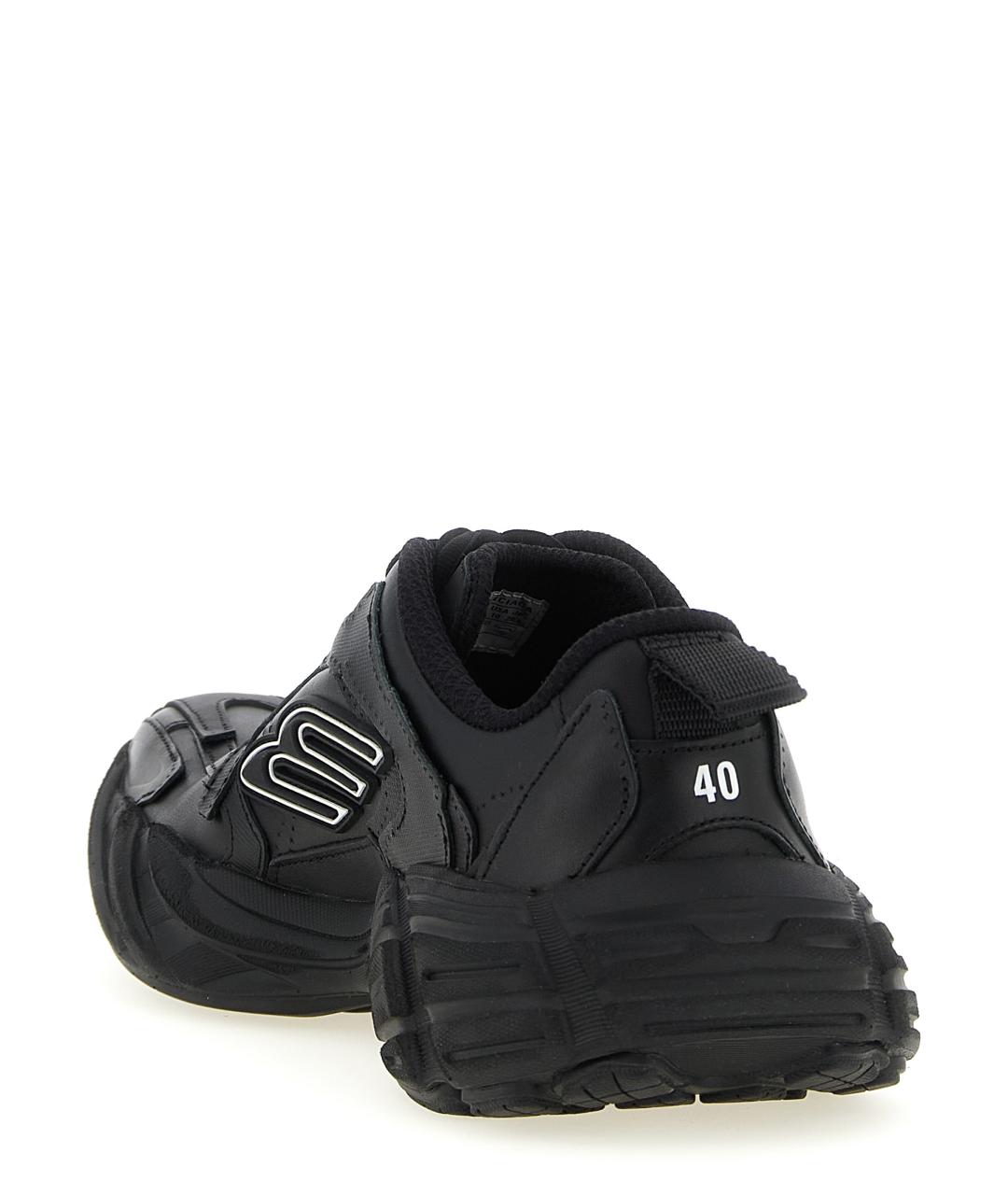 BALENCIAGA Черные кожаные кроссовки, фото 3