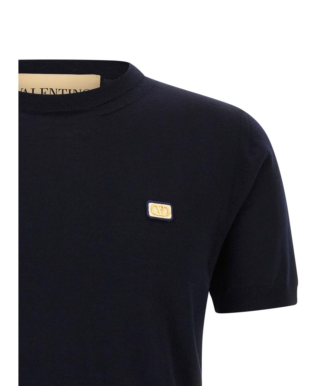 VALENTINO Темно-синий шерстяной джемпер / свитер, фото 3