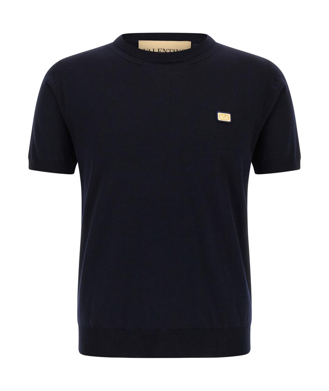 VALENTINO Темно-синий шерстяной джемпер / свитер, фото 1
