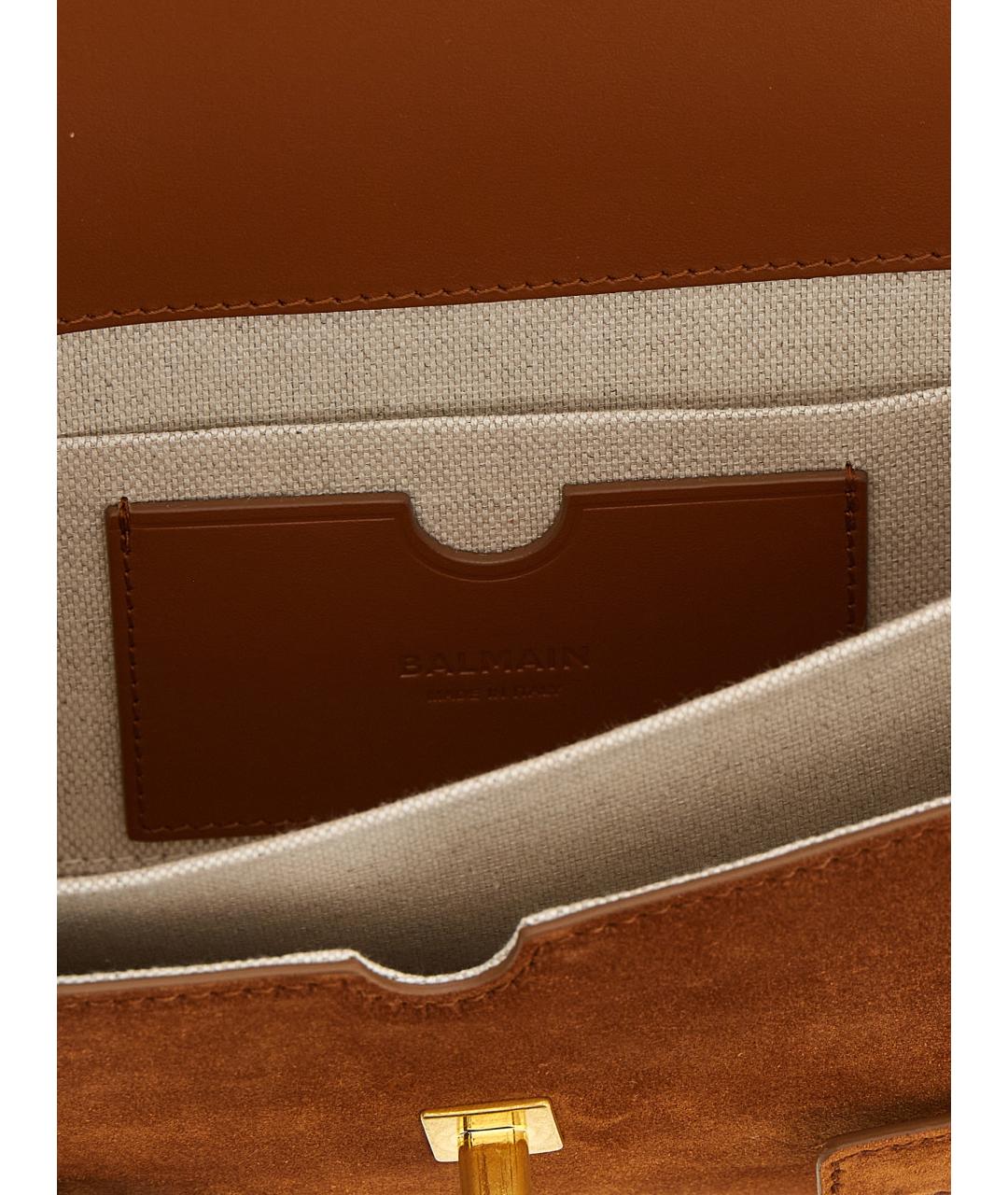 BALMAIN Коричневая замшевая сумка с короткими ручками, фото 4