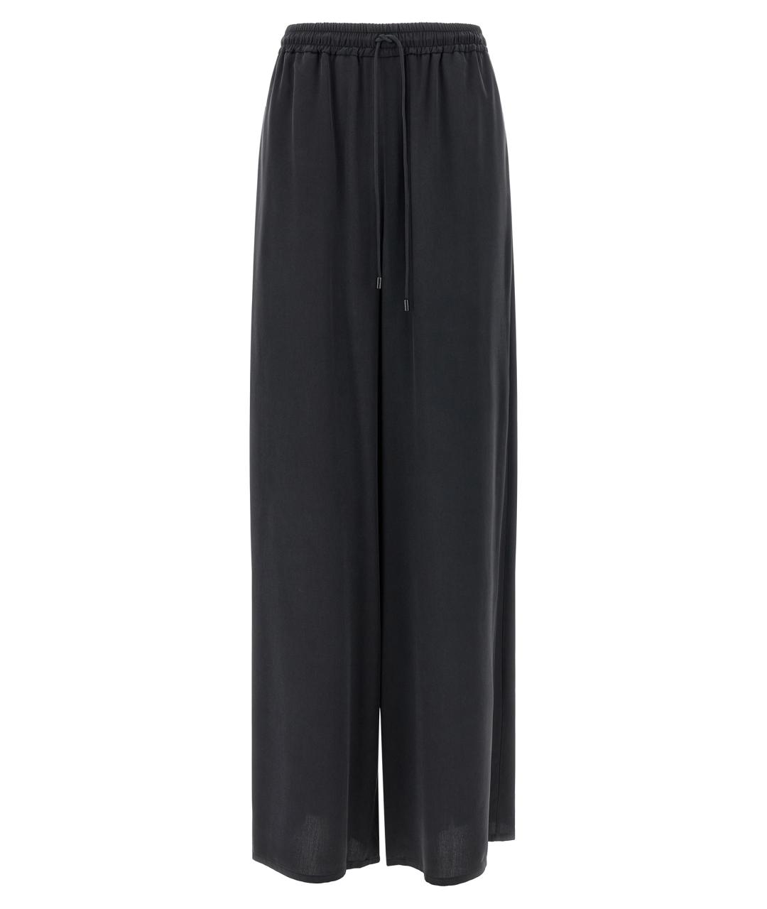 MAX MARA Темно-синие шелковые брюки широкие, фото 1