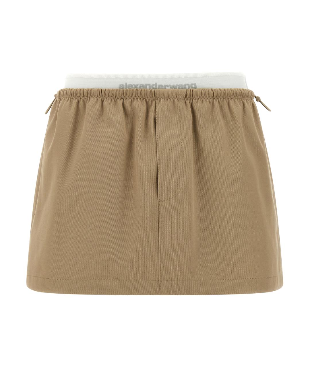 ALEXANDER WANG Бежевая хлопковая юбка мини, фото 1