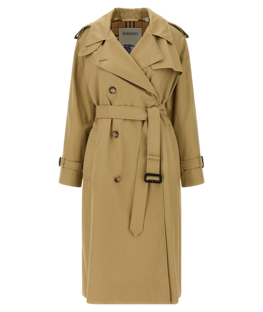 BURBERRY Бежевый хлопковый тренч/плащ, фото 1
