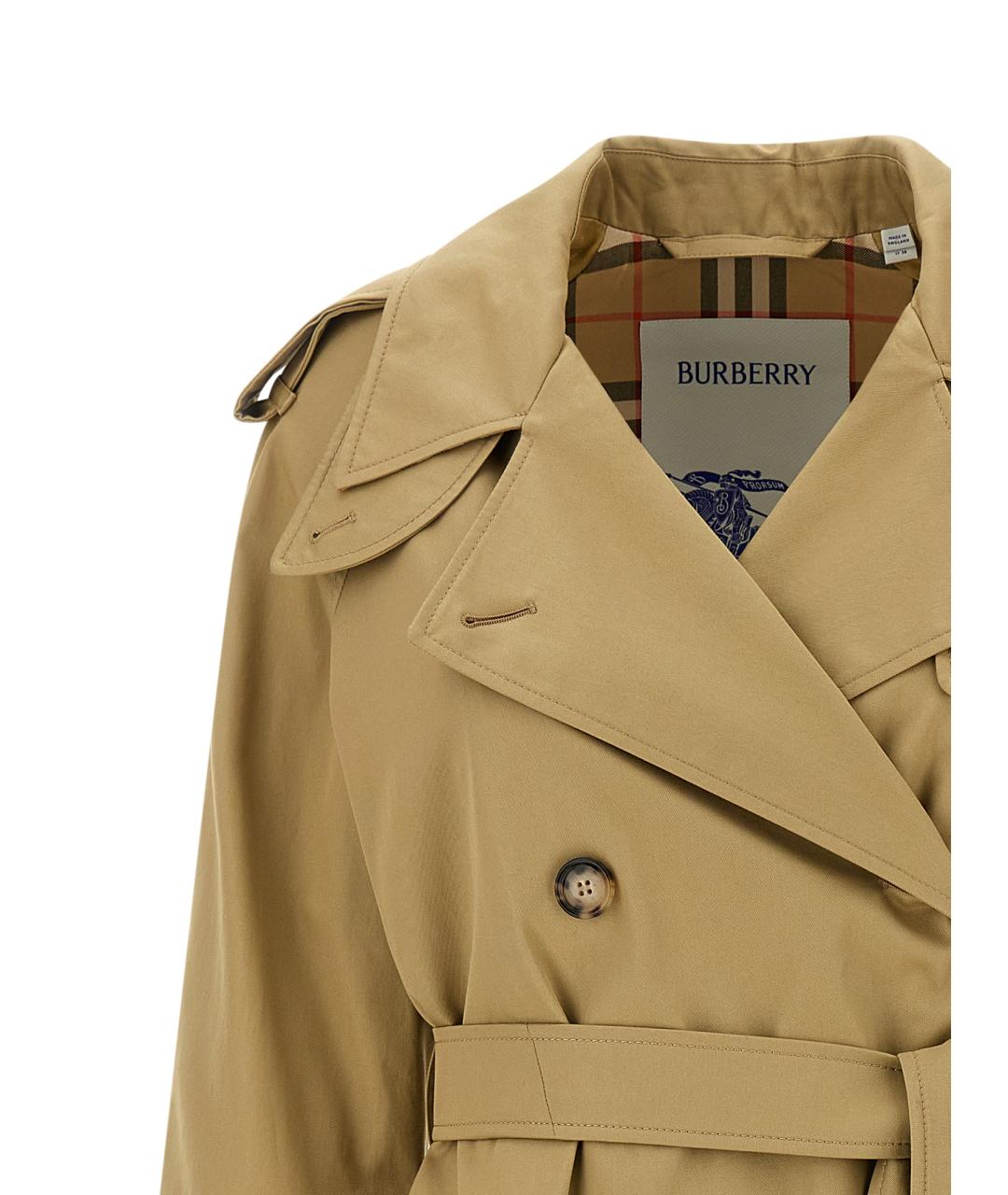 BURBERRY Бежевый хлопковый тренч/плащ, фото 4