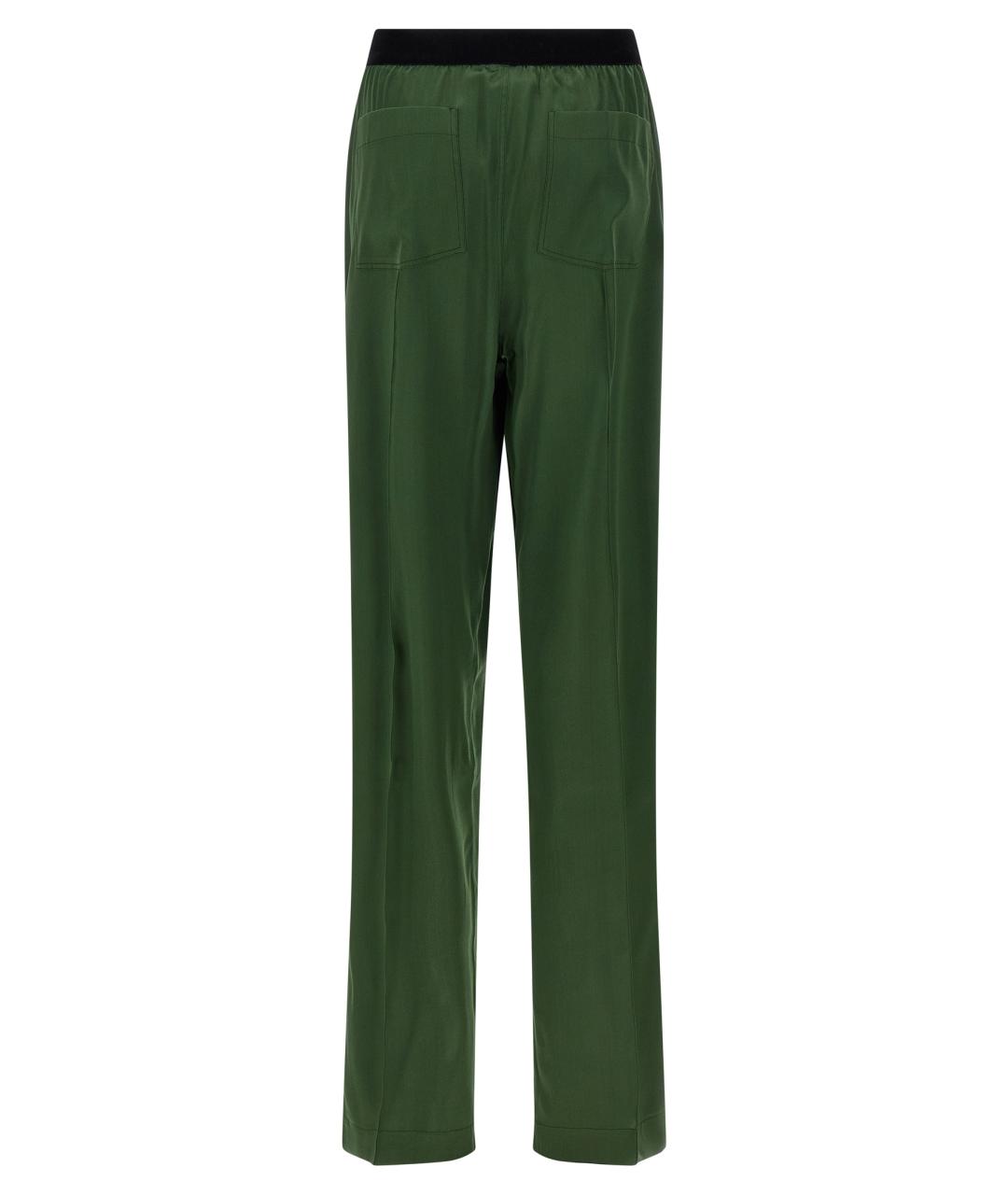 TOM FORD Зеленые шелковые прямые брюки, фото 2