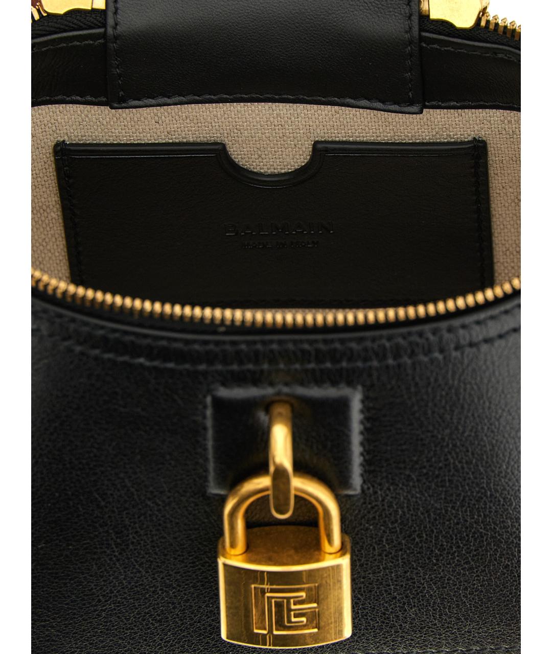 BALMAIN Черная кожаная сумка тоут, фото 4