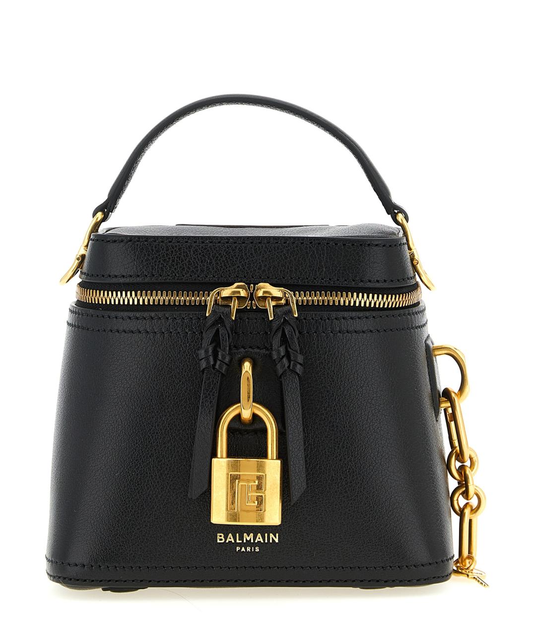 BALMAIN Черная кожаная сумка тоут, фото 1