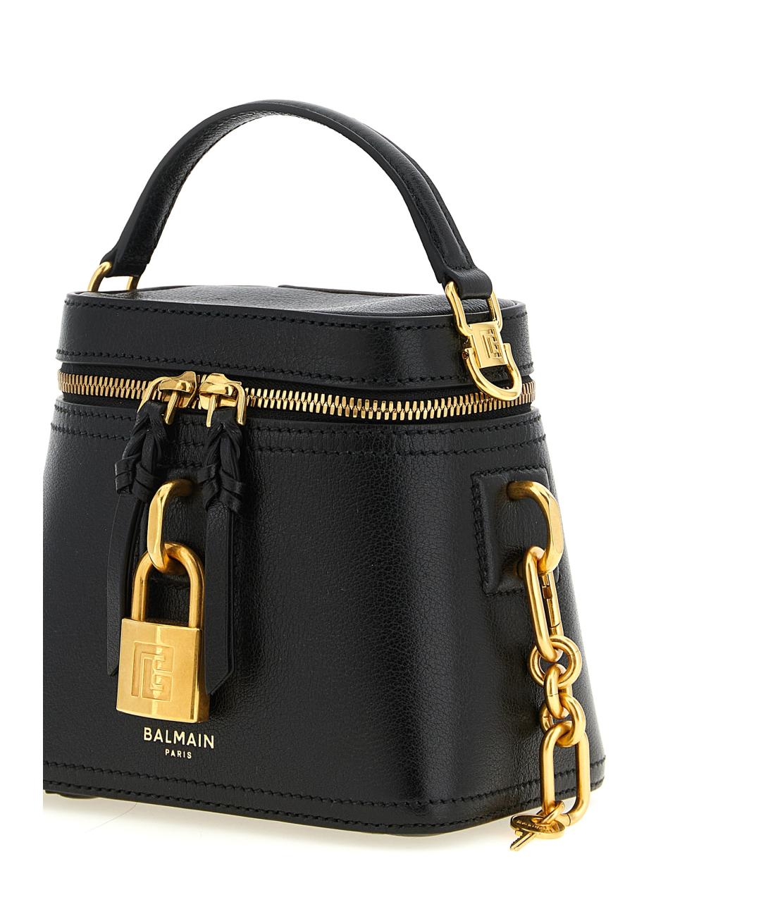 BALMAIN Черная кожаная сумка тоут, фото 3