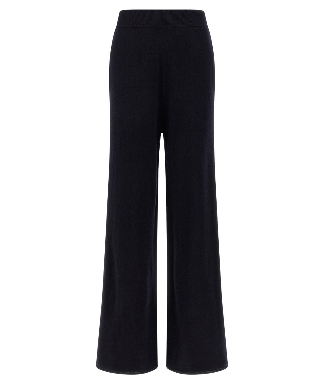 MAX MARA Темно-синие кашемировые прямые брюки, фото 1