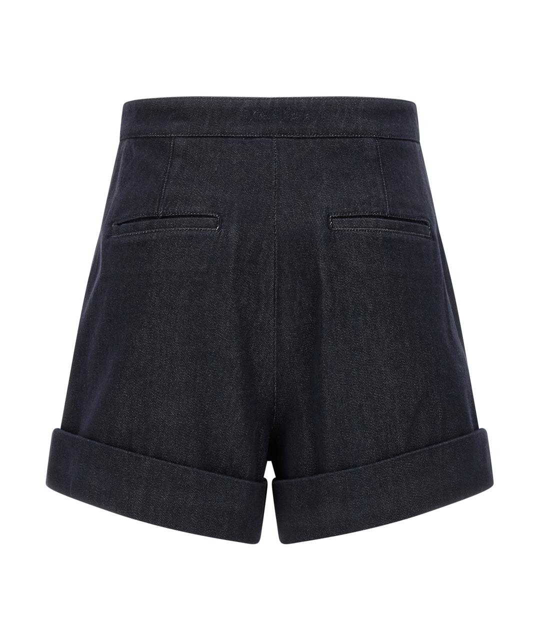 MAX MARA Синие хлопковые шорты, фото 2