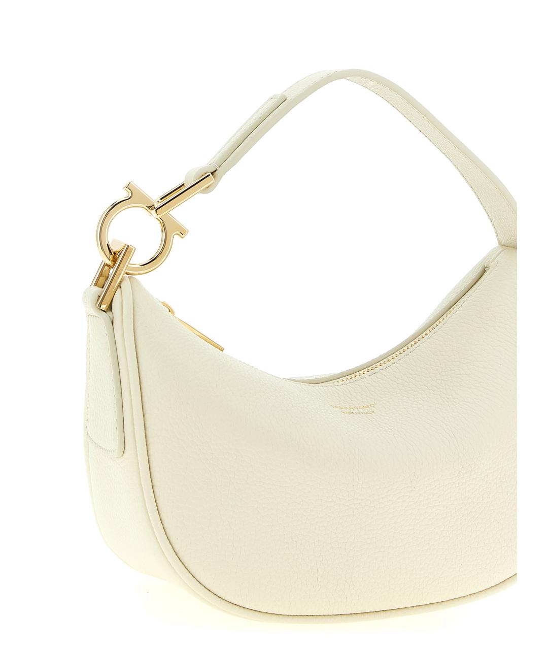 FERRAGAMO Бежевая кожаная сумка с короткими ручками, фото 3