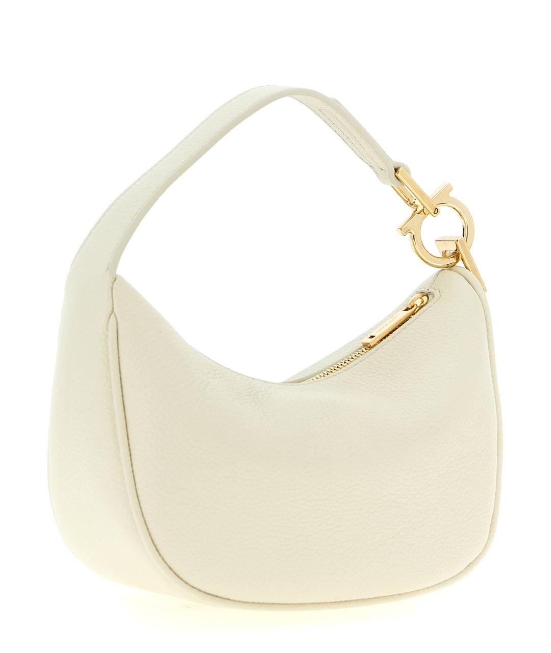 FERRAGAMO Бежевая кожаная сумка с короткими ручками, фото 2