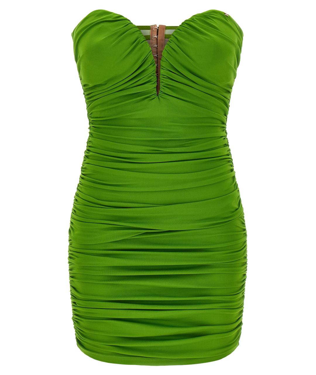 ELISABETTA FRANCHI Зеленые вискозное коктейльное платье, фото 1