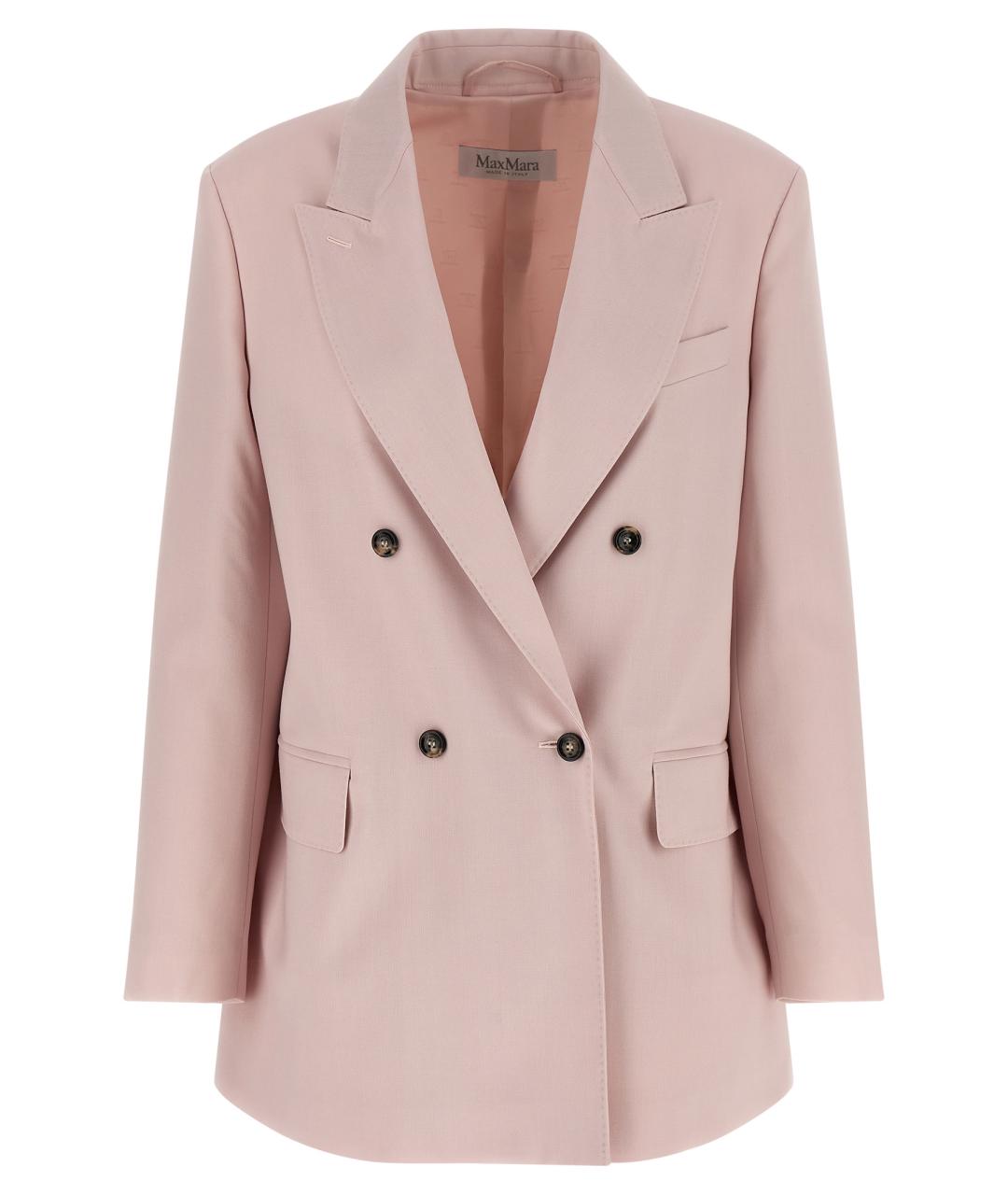 MAX MARA Розовый шерстяной жакет/пиджак, фото 1