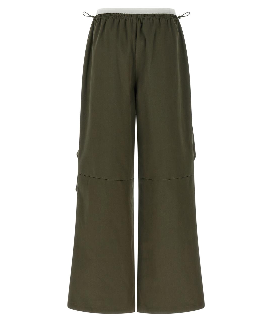 ALEXANDER WANG Зеленые хлопковые прямые брюки, фото 2