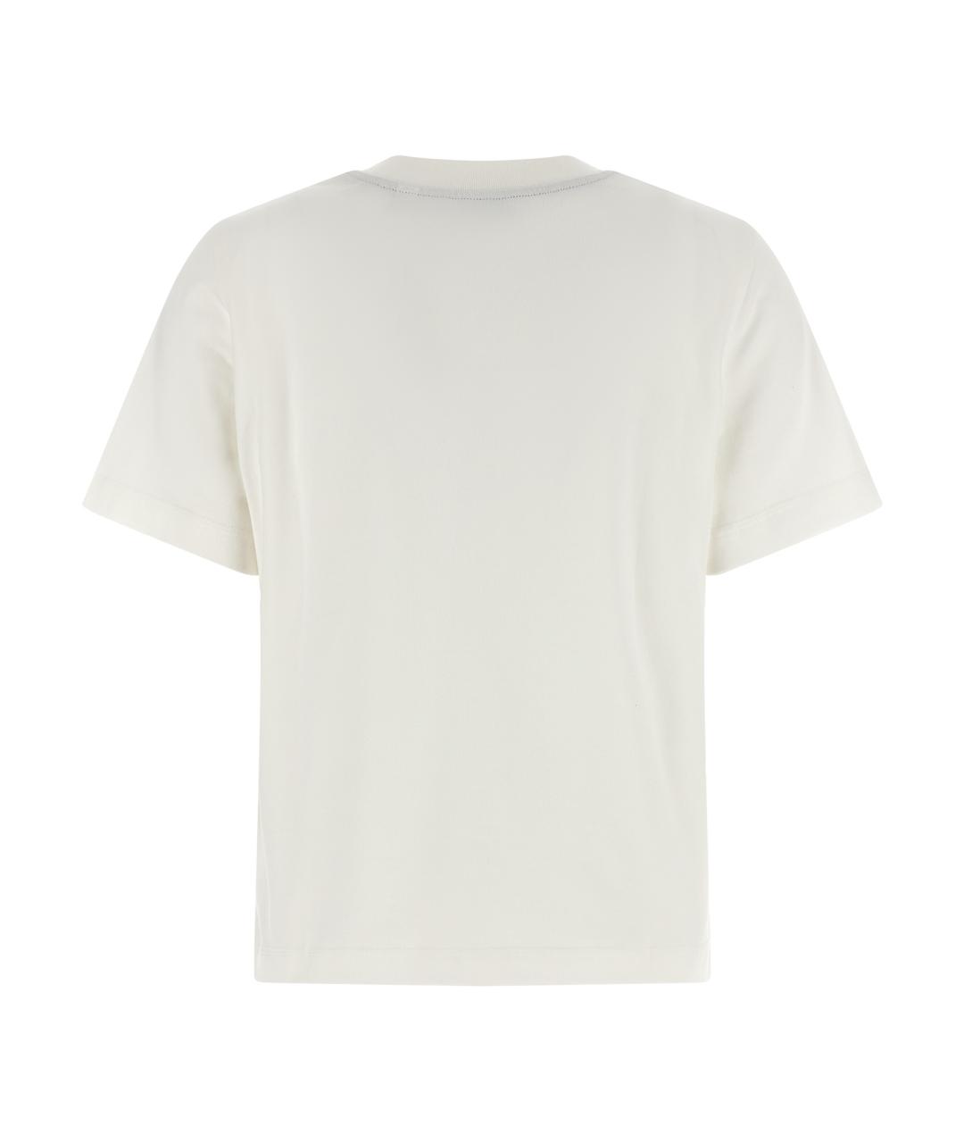 BURBERRY Белая хлопковая футболка, фото 2