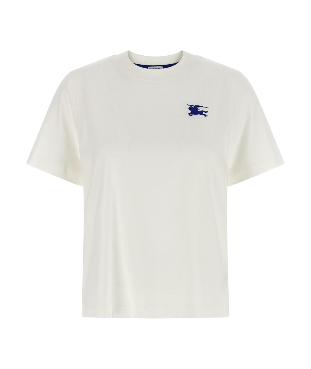 BURBERRY Белая хлопковая футболка, фото 1
