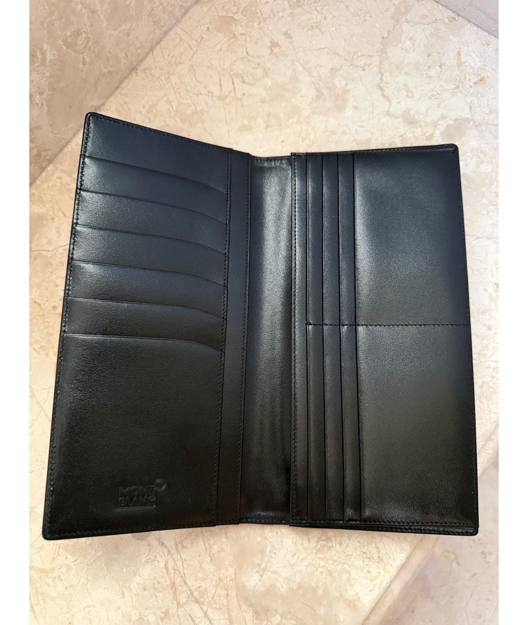 MONTBLANC Черный кожаный кошелек, фото 5