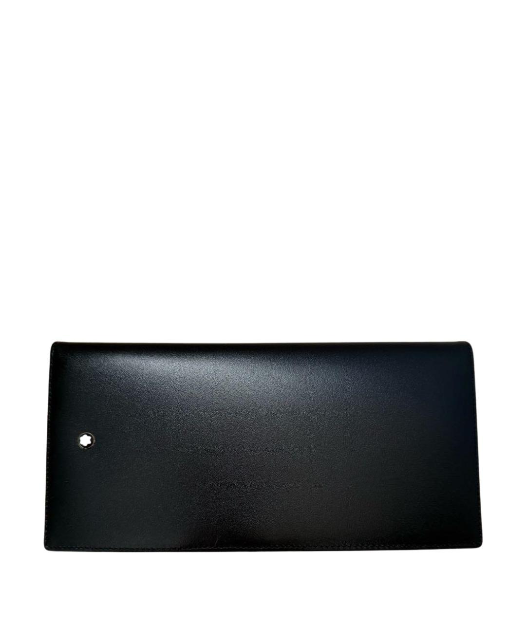 MONTBLANC Черный кожаный кошелек, фото 1