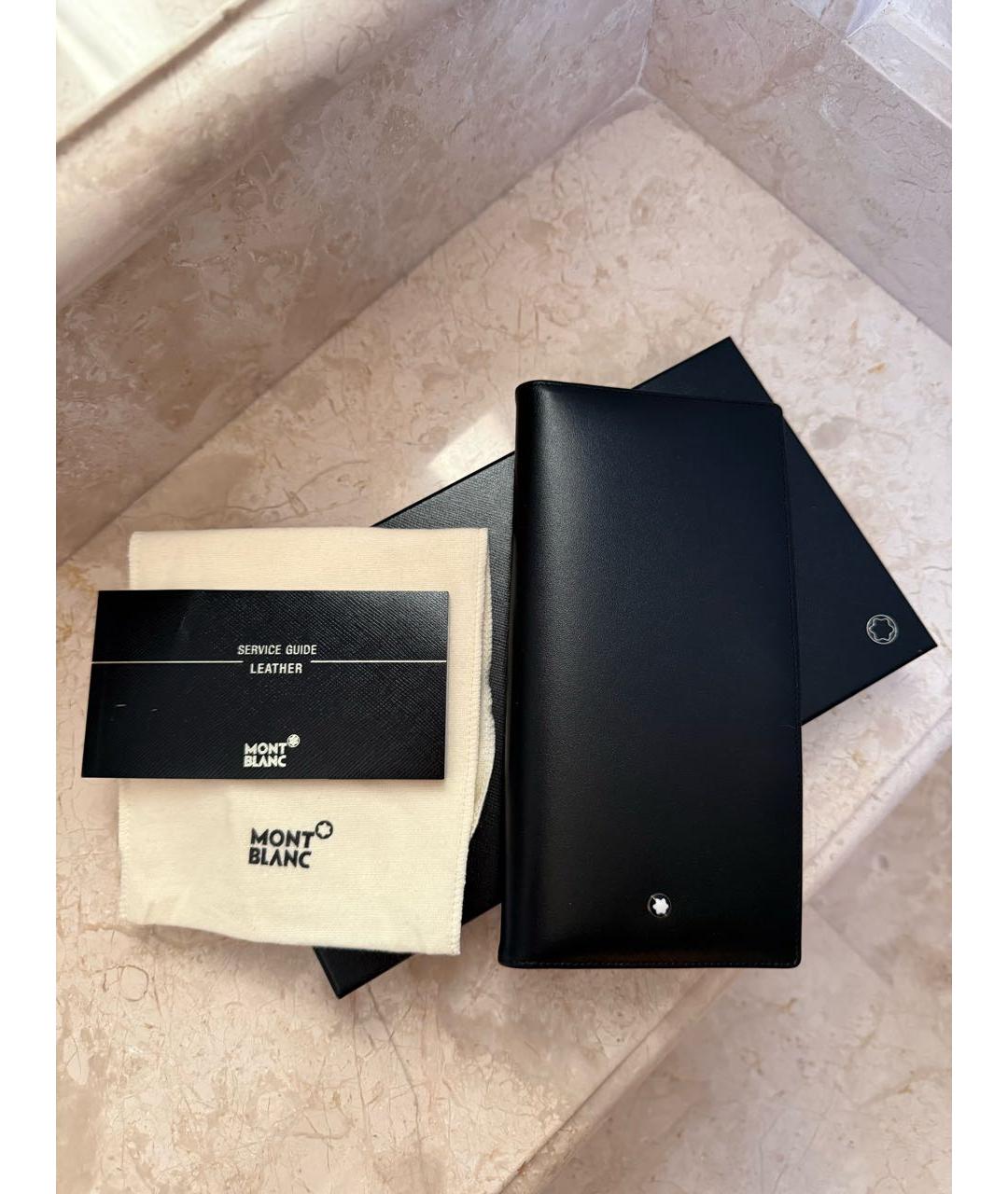 MONTBLANC Черный кожаный кошелек, фото 6