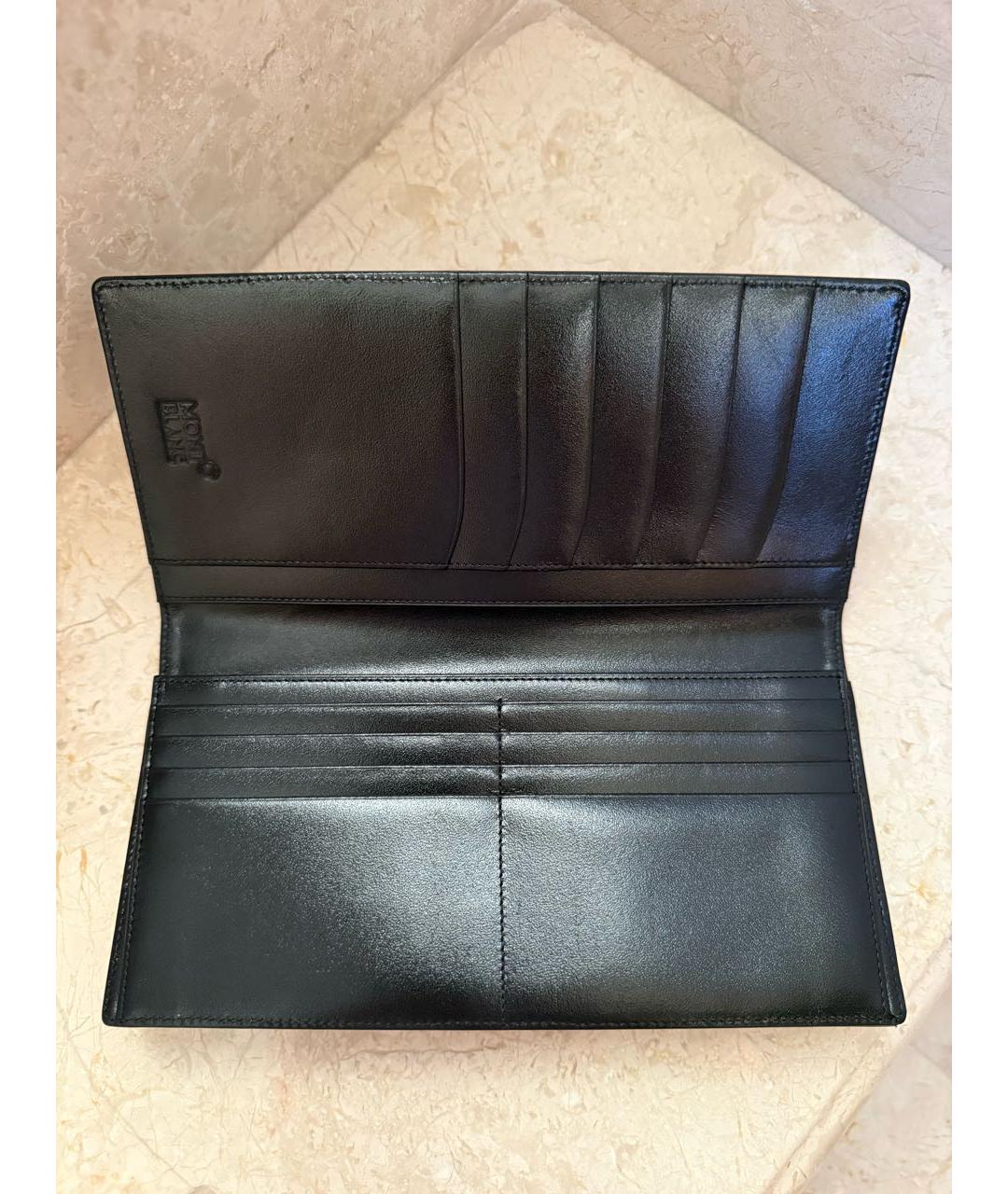 MONTBLANC Черный кожаный кошелек, фото 3