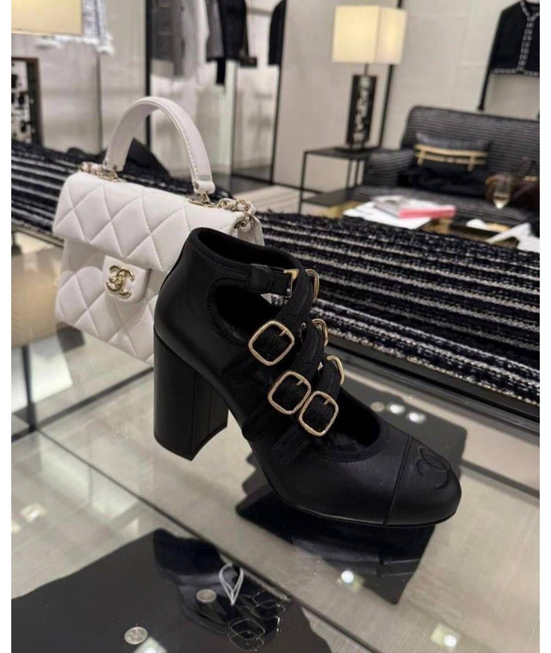 CHANEL Черные кожаные туфли, фото 2