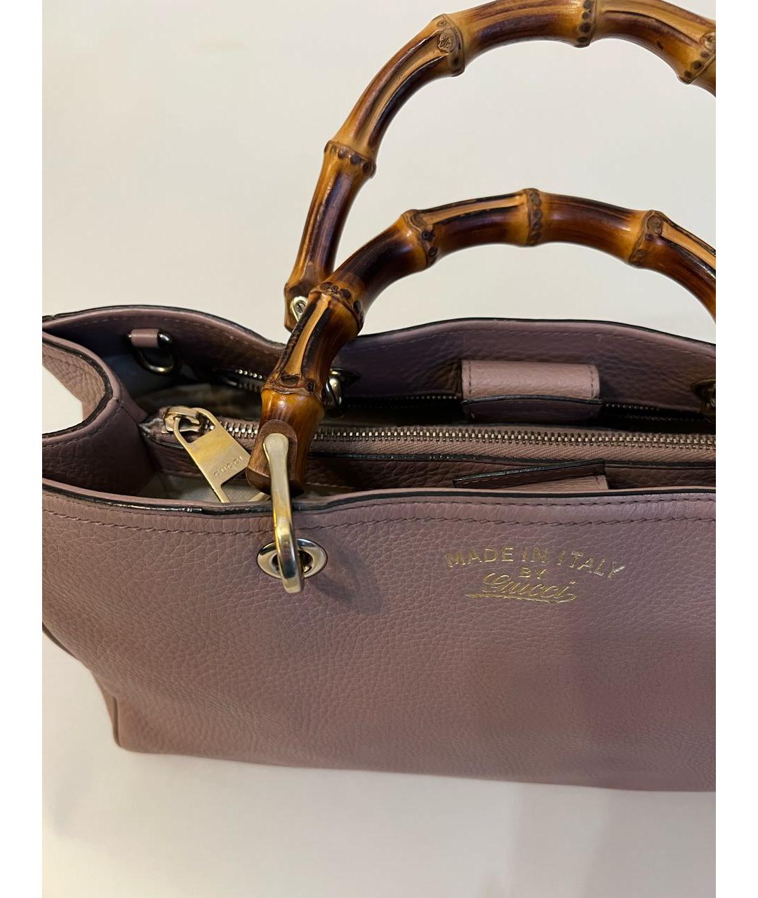 GUCCI Бежевая кожаная сумка с короткими ручками, фото 7