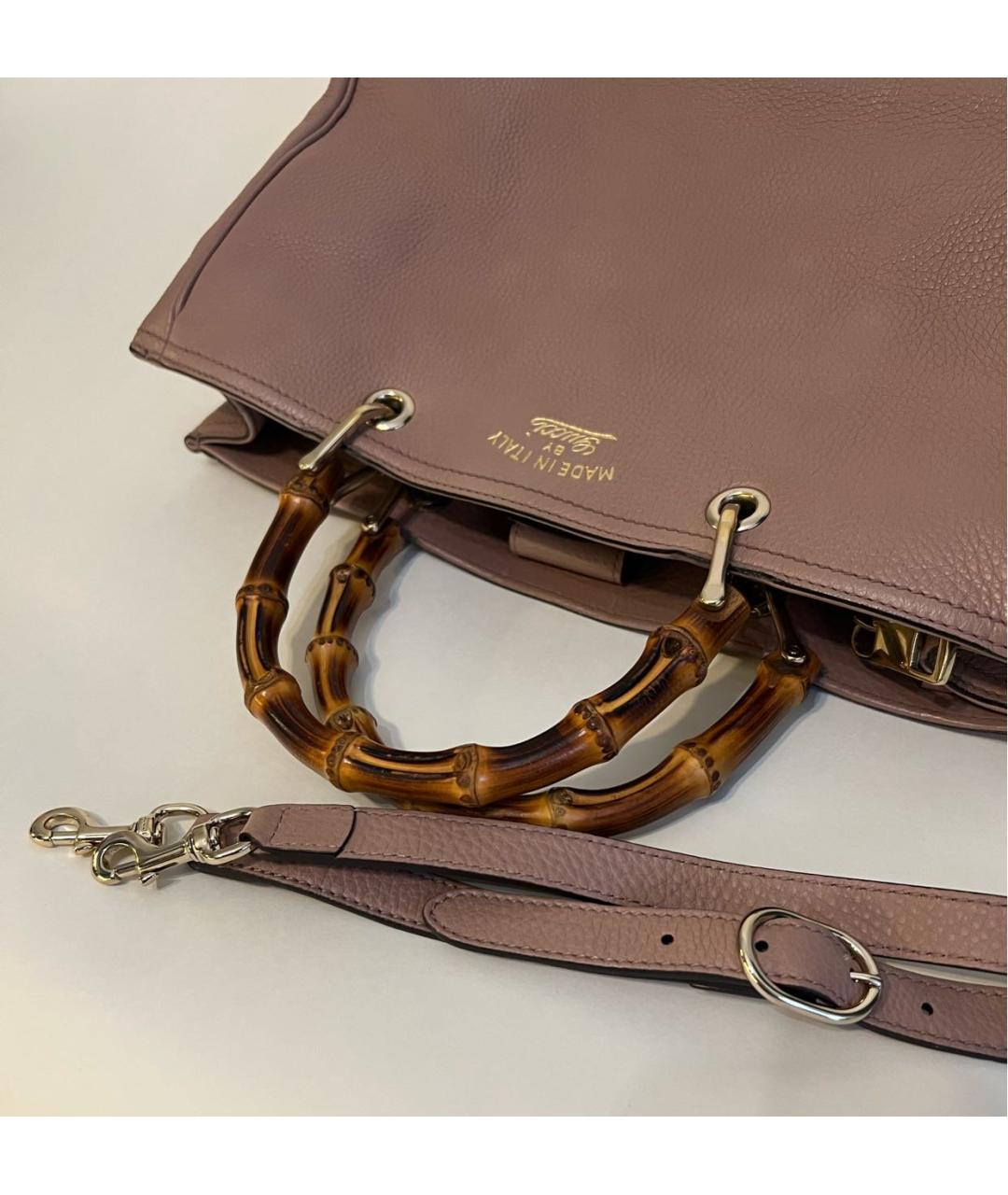 GUCCI Бежевая кожаная сумка с короткими ручками, фото 8