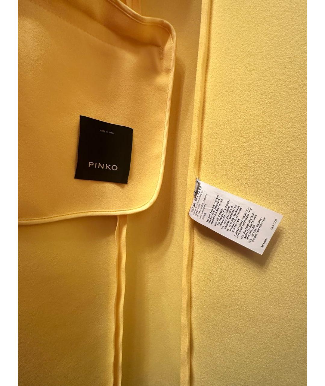 PINKO Желтый полиэстеровый жакет/пиджак, фото 3