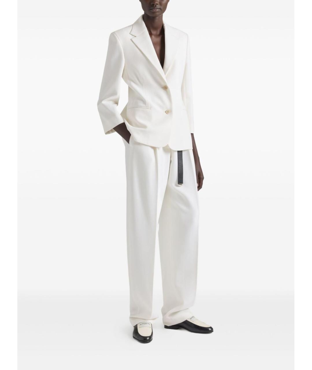 GIVENCHY Белые шерстяные прямые брюки, фото 2